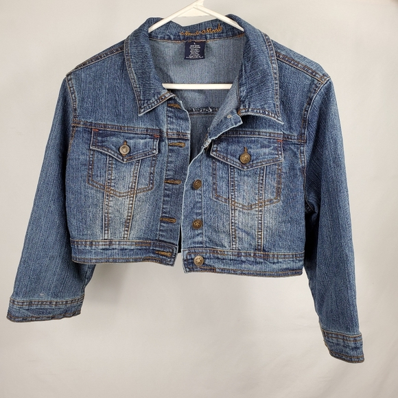 Jamie Nicole Juniors Crop Jean Jacket Sz L - Picture 3 of 6